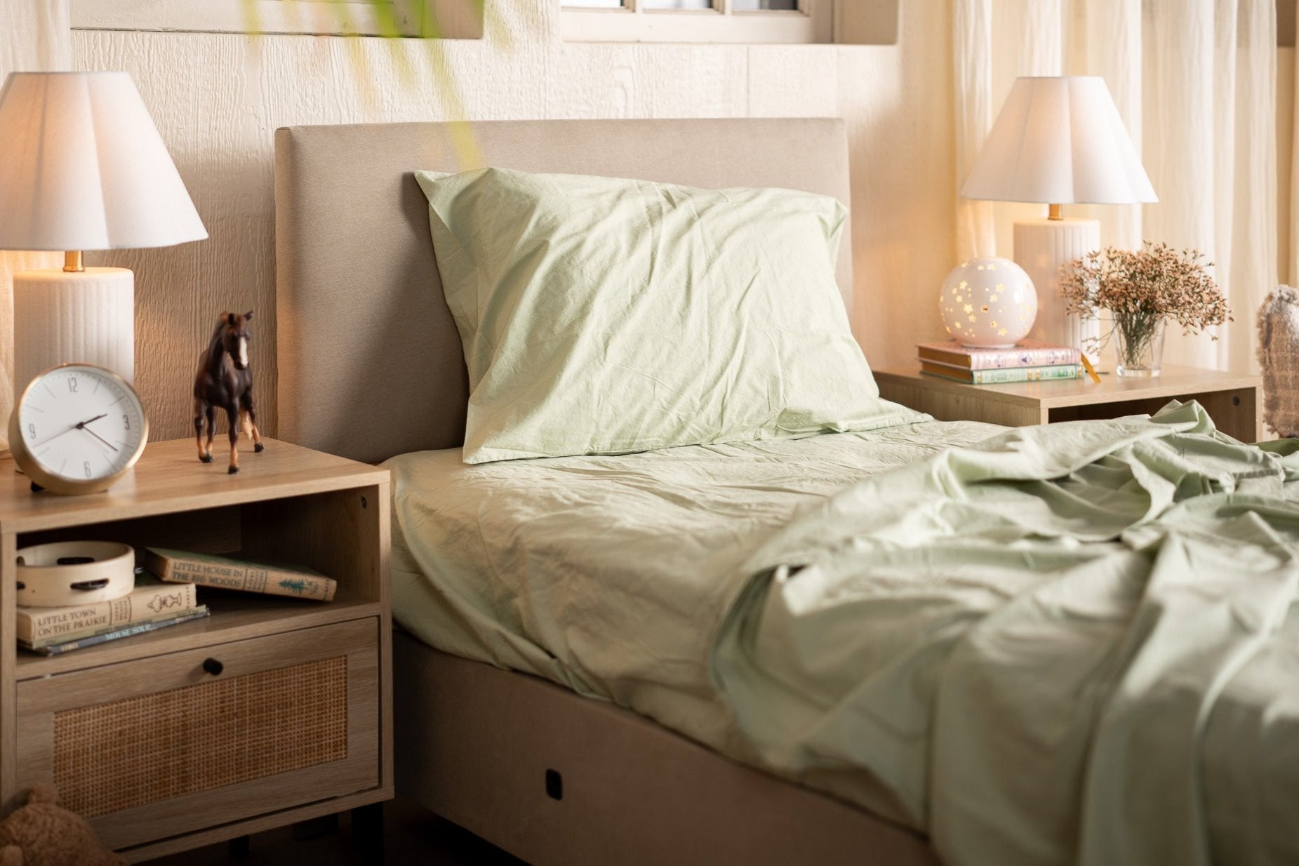 Kids Crinkle Percale Organic Cotton Sheet Set + Pillowcases